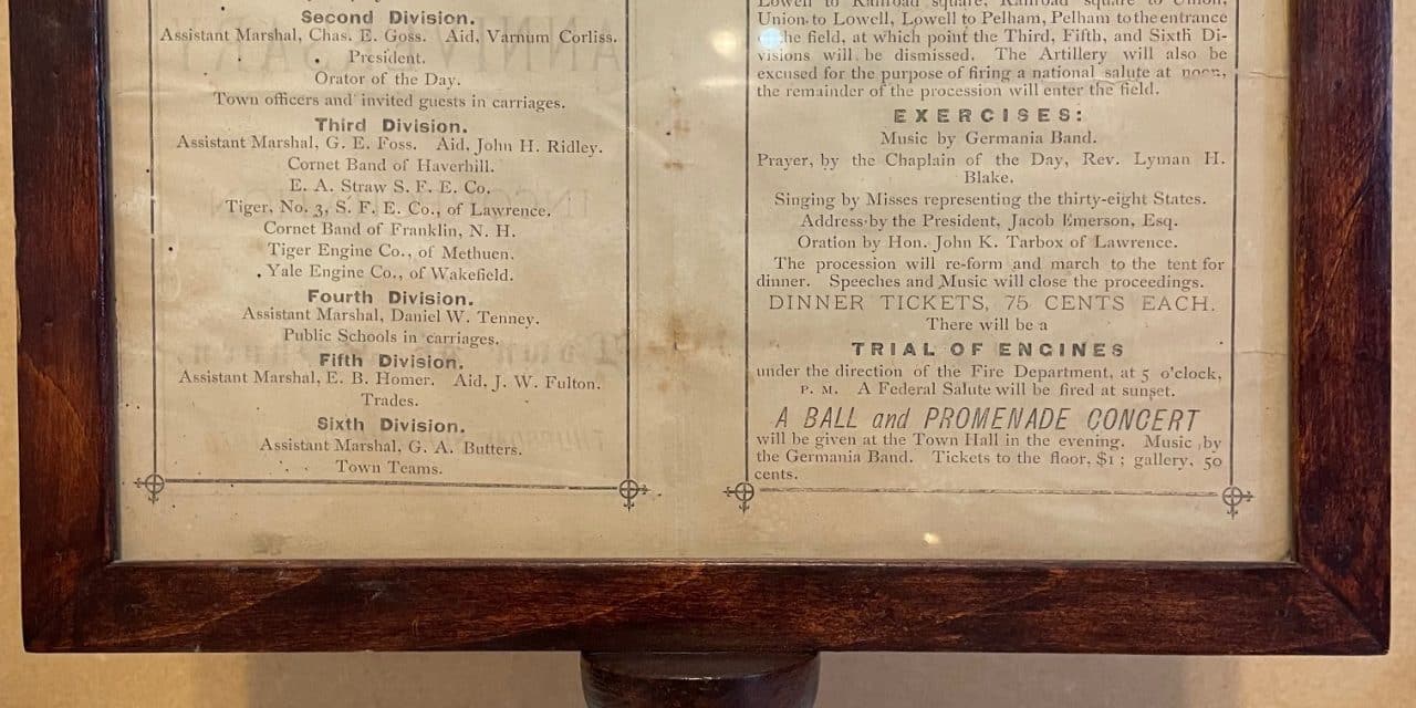 Celebrating Methuen’s 150th anniversary back in 1876!
