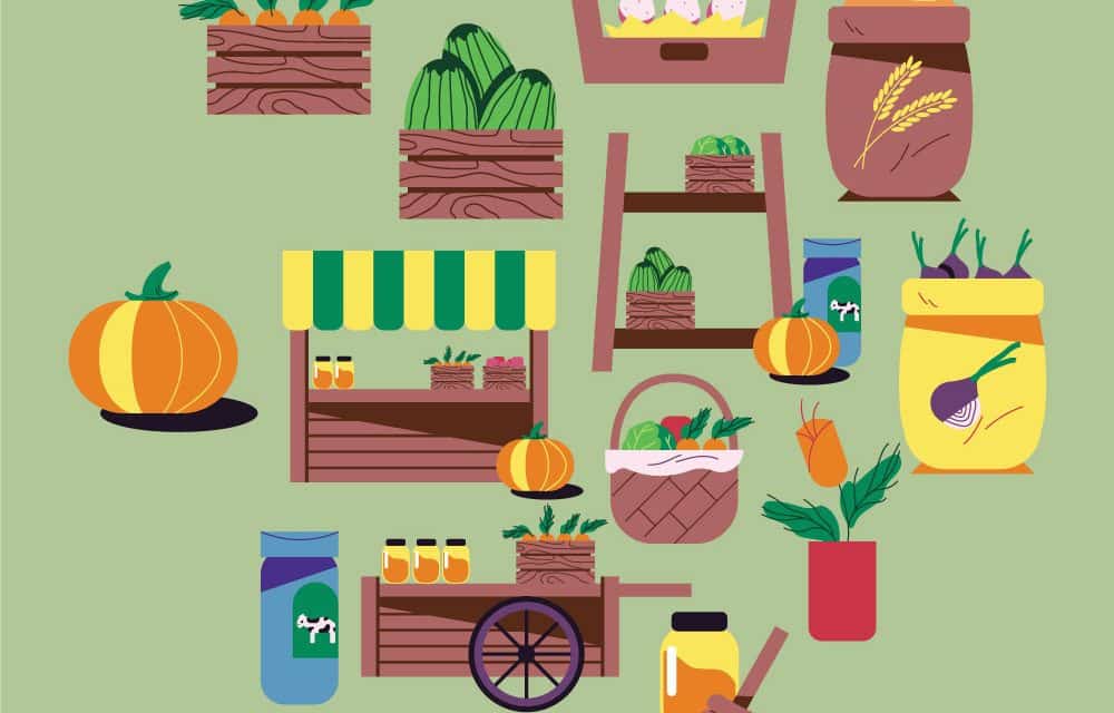 Fresh food offered at farmers markets