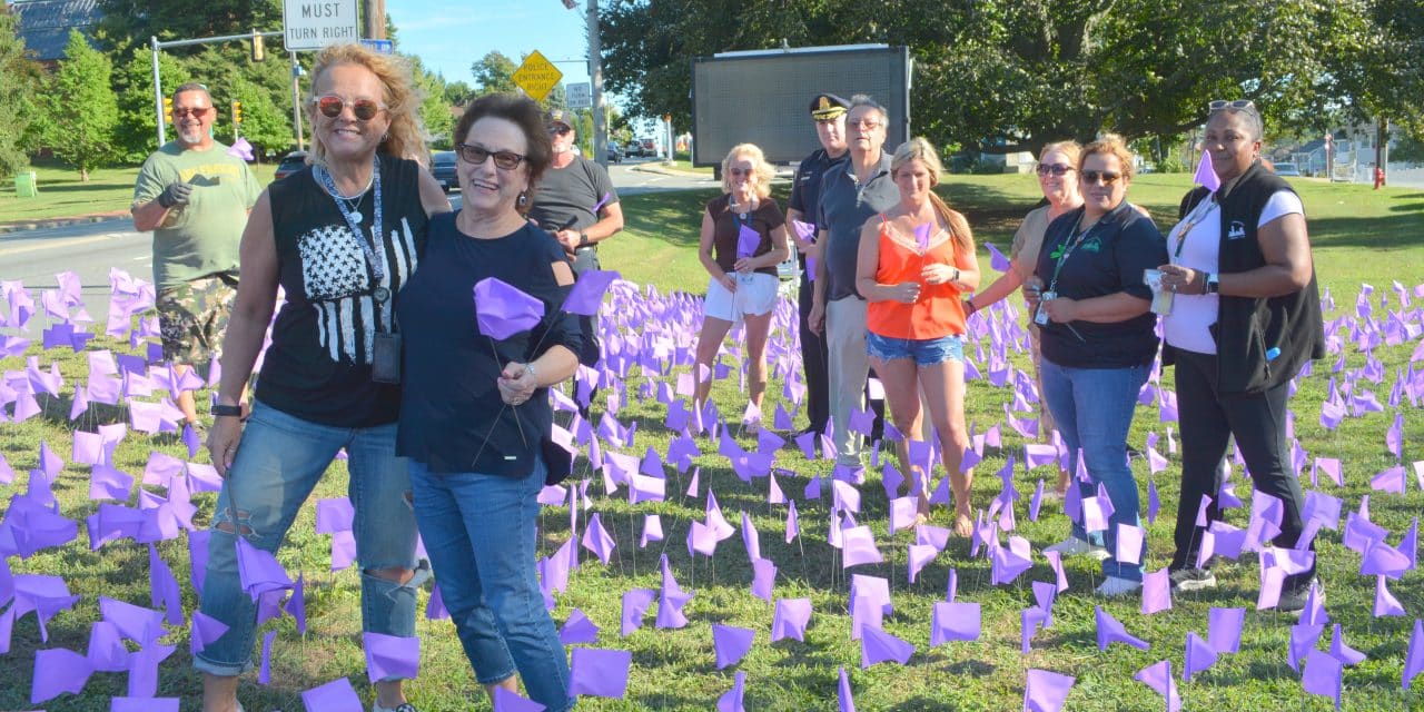2,150 purple flags shed light on Overdose Awareness