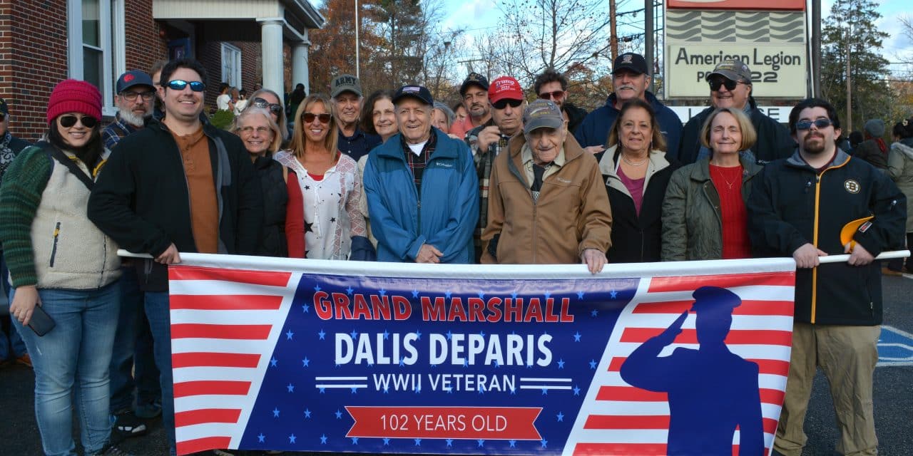 Huge cheers for 102-year-old war vet DeParis!