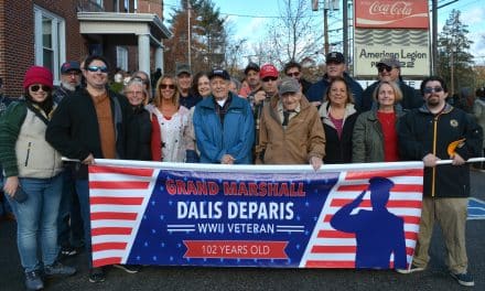 Huge cheers for 102-year-old war vet DeParis!