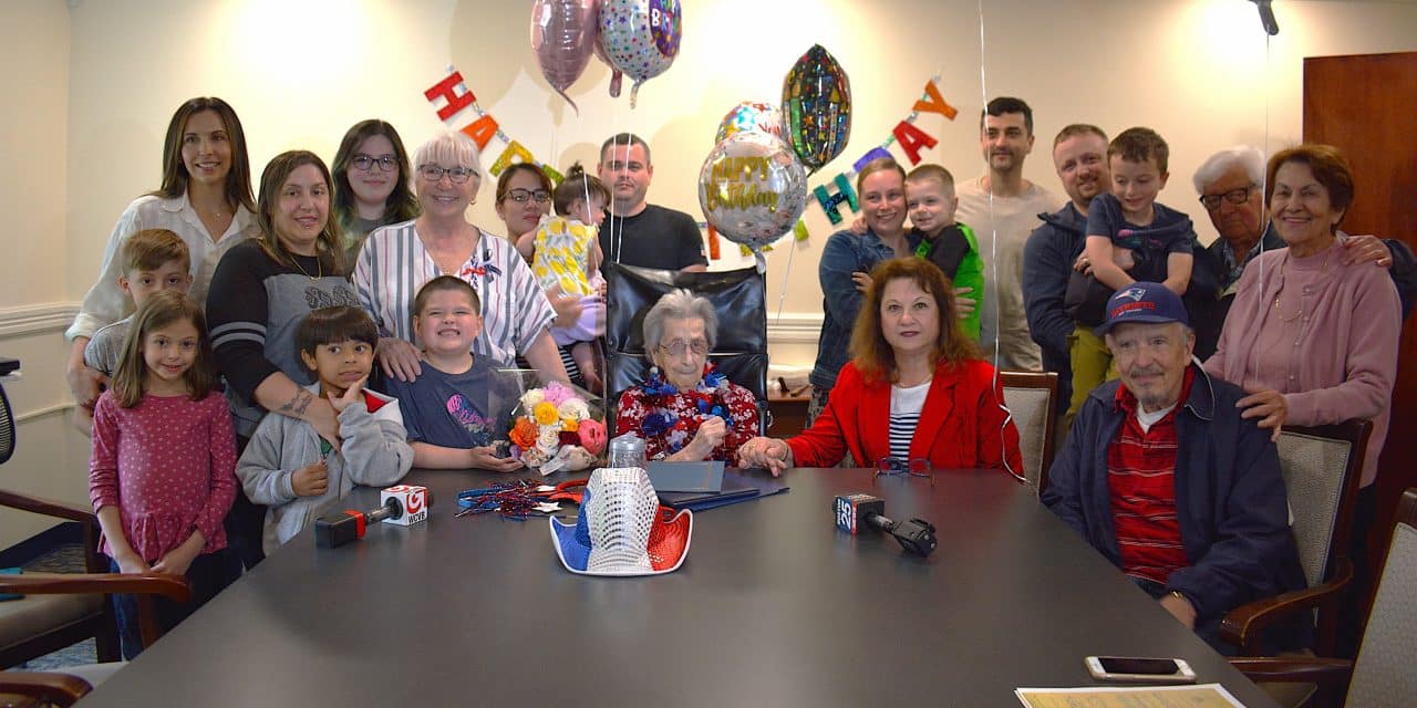 WW2 vet saluted on her 105th birthday!