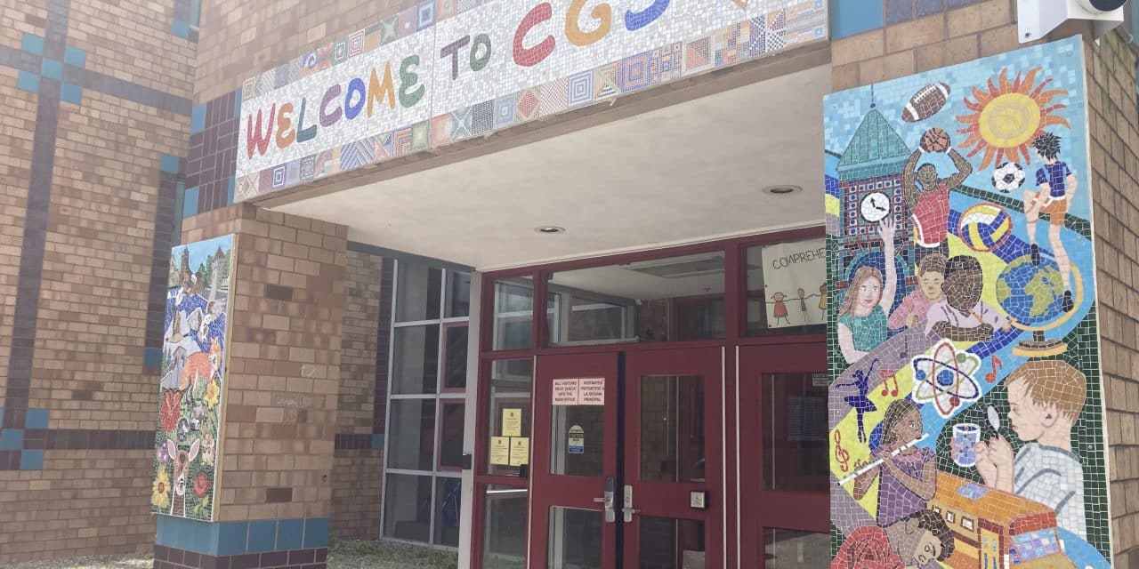Tile by tile, students create an AMAZING entrance at CGS!