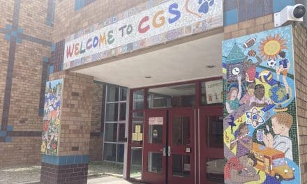 Tile by tile, students create an AMAZING entrance at CGS!