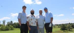 First-place winners of the inaugural Devin Melia Memorial Golf Tournament were Cam Hutchings, Ed Araujo, Steve Sharrock and Derek Hutchings.