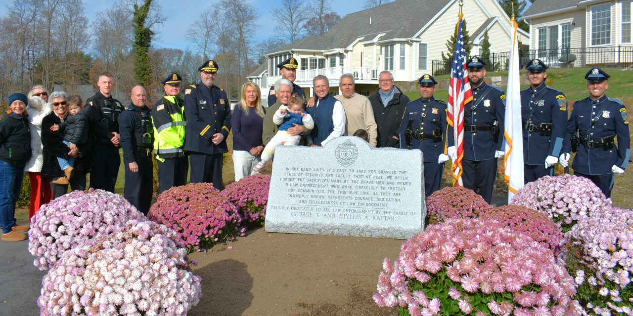 Kattar family honors Methuen police with golf-course stone