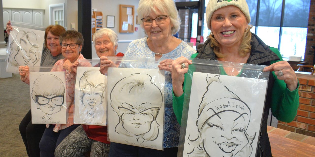 Seniors drawn to  caricature creativity!
