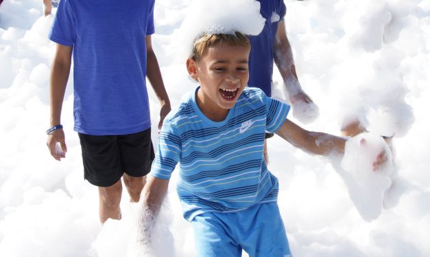 Y kids soak up the foam zone!
